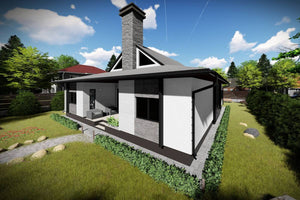 Maison à Ossature Métallique 250m2 Moderne à Étage 048 - image façade maison pierre 4 thumbnail