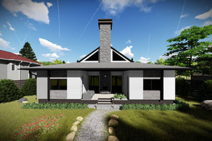 Maison à Ossature Métallique 250m2 Moderne à Étage 048 - image façade maison pierre 6 thumbnail