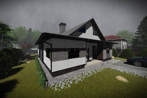 Maison à Ossature Métallique 250m2 Moderne à Étage 048 - image façade maison pierre 7 thumbnail