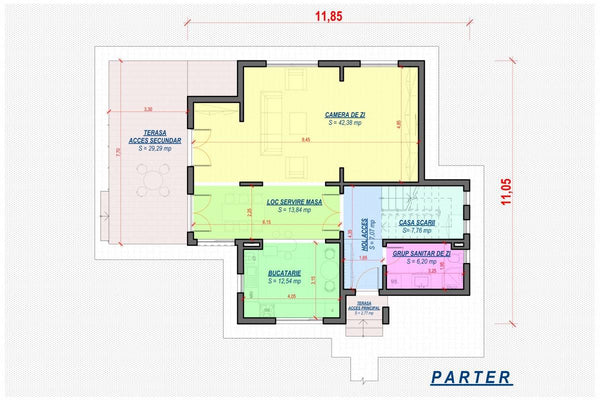 Maison à Ossature Métallique Sur 2 Niveaux Avec Terrasse 009 - plan de maison 1