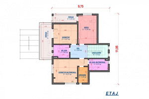 Maison à Ossature Métallique Sur 2 Niveaux Avec Terrasse 009 - plan de maison 2 thumbnail