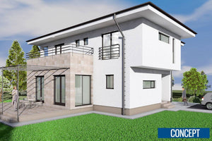 Maison à Ossature Métallique Sur 2 Niveaux Avec Terrasse 009 - image maison extérieur 5 thumbnail