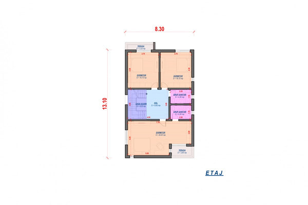 Maison Ossature Métallique Avec Grand Garage 250 m2 258-061 - plan de maison 2