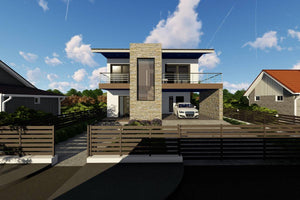 Grande Maison Ossature Métallique à 1 Étage Et Garage 052 - photo facade maison pierre 4 thumbnail