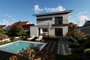 Grande Maison Ossature Métallique à 1 Étage Et Garage 052 - photo facade maison pierre 6 thumbnail