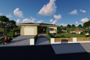 Maison Ossature Métallique Avec Garage Sur 1 Seul Niveau 047 - image facade maison moderne 3 thumbnail