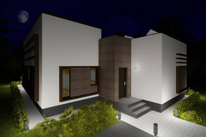 Maison à Ossature Métallique 300 m2 Toit Plat Plain Pied 027 - photo facade moderne maison 5 thumbnail