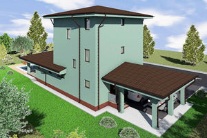 Maison Ossature Métallique Avec Grand Garage 300m2 Model 007 - photo maison extérieur 5 thumbnail