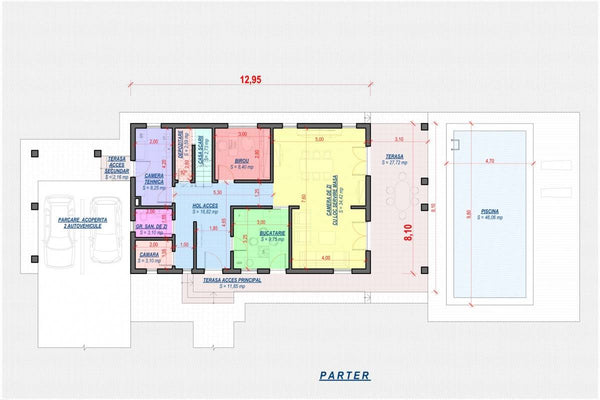 Maison Ossature Métallique Avec Grand Garage 300m2 Model 007 - plan du maison 1