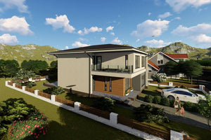 Maison à Ossature Métallique 300m2 à Étage 051 - photo façade moderne maison 4 thumbnail