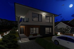 Maison à Ossature Métallique 300m2 à Étage 051 - photo façade moderne maison 7 thumbnail