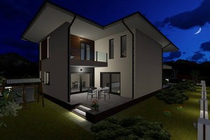 Maison à Ossature Métallique 300m2 à Étage 051 - photo façade moderne maison 8 thumbnail