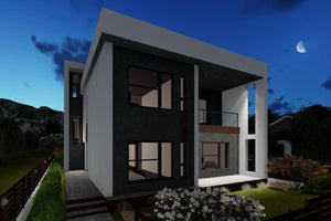 Maison en Ossature Métallique Avec Toit Plat Et Terrasse 055 - photo facade moderne maison 9 thumbnail