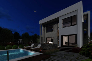 Maison en Ossature Métallique Avec Toit Plat Et Terrasse 055 - photo facade moderne maison 10 thumbnail
