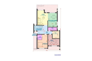Maison en Ossature Métallique Avec Toit Plat Et Terrasse 055 - plan de maison 1 thumbnail