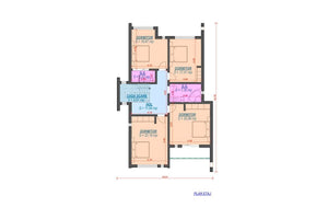 Maison en Ossature Métallique Avec Toit Plat Et Terrasse 055 - plan de maison 2 thumbnail