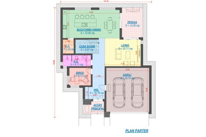 Maison à Ossature Métallique Avec Grand Garage Toit Plat 062 - plan de maison 1 thumbnail