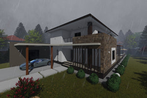 Maison à Ossature Métallique à Étage Avec Garage 340-060 - photo maison extérieur 6 thumbnail