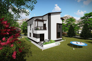 Maison Ossature Métallique Deux Étages Avec Terrasse 038 - image façade moderne maison 3 thumbnail
