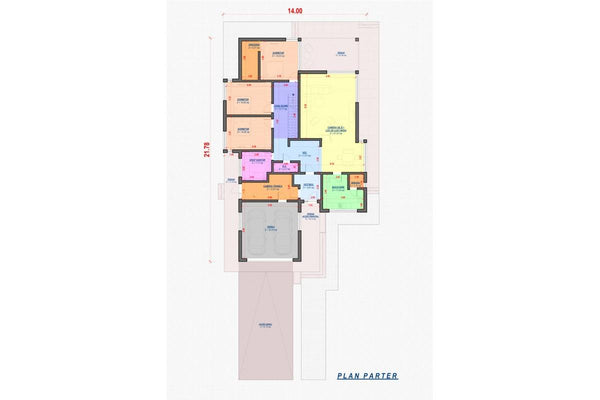 Maison Ossature Métallique 4 Chambres Avec Grand Garage 050 - plan du maison