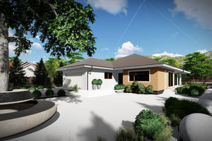 Maison Ossature Métallique 4 Chambres Avec Grand Garage 050 - photo facade maison 4 thumbnail