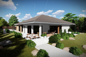 Maison Ossature Métallique 4 Chambres Avec Grand Garage 050 - photo facade maison 2 thumbnail