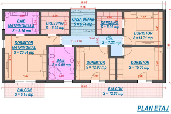 Maison Ossature Métallique Avec 1 Étage 8 Chambres 474-059 - plan du maison 2