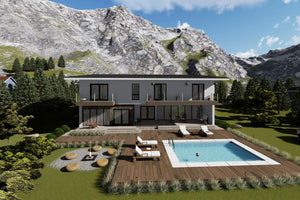 Maison Ossature Métallique Avec 1 Étage 8 Chambres 474-059 - image facade maison 11 thumbnail