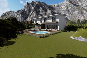 Maison Ossature Métallique Avec 1 Étage 8 Chambres 474-059 - image facade maison 10 thumbnail