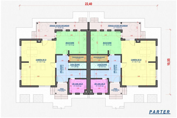 Grande Maison Duplex Ossature Métallique 2 Niveaux 476-011 - plan de maison 1