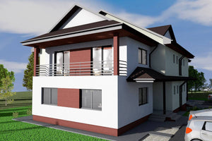 Grande Maison Duplex Ossature Métallique 2 Niveaux 476-011 - photo facade moderne maison 3 thumbnail