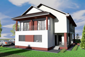 Grande Maison Duplex Ossature Métallique 2 Niveaux 476-011 - photo facade moderne maison 5 thumbnail