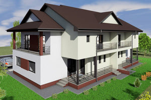 Grande Maison Duplex Ossature Métallique 2 Niveaux 476-011 - photo facade moderne maison 7 thumbnail