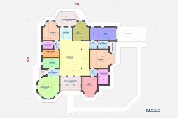 Grande Maison en Ossature Métallique Moderne à Étage 028 - plan du maison 1