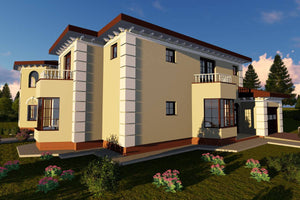 Grande Maison en Ossature Métallique Moderne à Étage 028 - photo façade maison 3 thumbnail