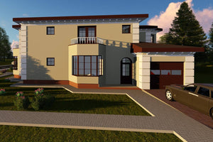 Grande Maison en Ossature Métallique Moderne à Étage 028 - photo façade maison 4 thumbnail