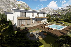 Maison Ossature Métallique Avec 1 Étage 8 Chambres 474-059 - image facade maison 5 thumbnail