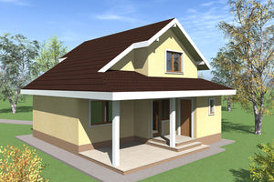 Maison Ossature Métallique Avec Étage Terrasse et Balcon 106 - image de la facade de la maison 2 thumbnail