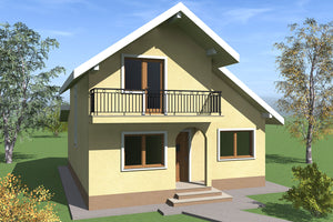 Maison Ossature Métallique Avec Étage Terrasse et Balcon 106 - image de la facade de la maison 4 thumbnail