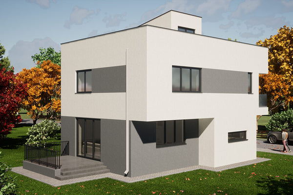 Maison Ossature Metallique Avec Terrasse Sur Le Toit 105 - Image de la façade de la maison 3