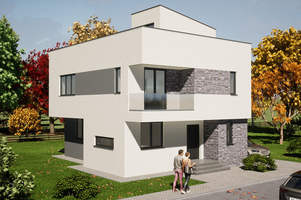 Maison Ossature Metallique Avec Terrasse Sur Le Toit 105 - Image de la façade de la maison 5