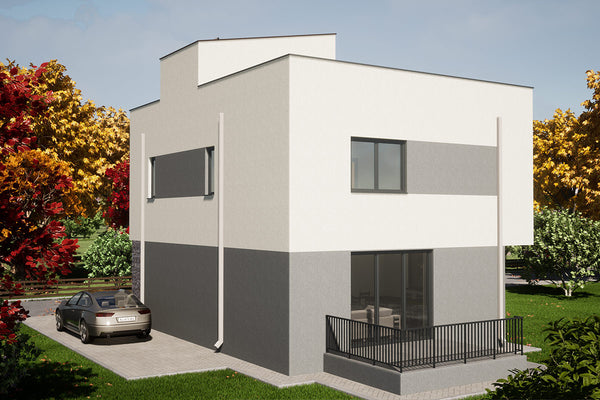 Maison Ossature Metallique Avec Terrasse Sur Le Toit 105 - Image de la façade de la maison 6