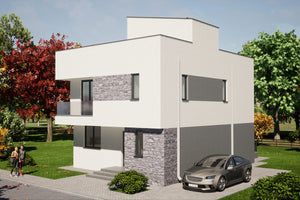 Maison Ossature Metallique Avec Terrasse Sur Le Toit 105 - Image de la façade de la maison 8 thumbnail