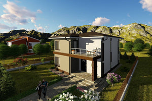Maison Ossature Métallique Avec Toit Terrasse 200 m2 211-034 - image maison extérieur 2 thumbnail