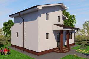 Maison Ossature Métallique Modern à Étage 4 Chambres 013 - image facade maison 2 thumbnail