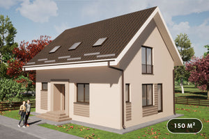 Maison Ossature Métallique Moderne 150m2 Sur Deux Niveau 099 - image facade moderne maison 1 thumbnail