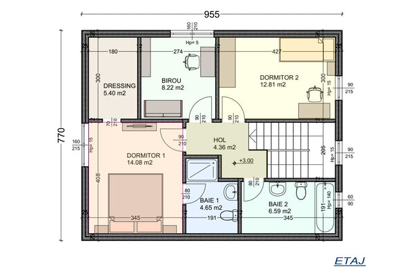 Maison Ossature Métallique Moderne 150m2 Sur Deux Niveau 099 - plan du maison image 2