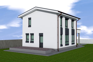 Maison Ossature Métallique Moderne Avec 2 Niveaux 161-097 - image facade moderne maison 3 thumbnail