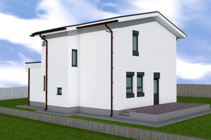 Maison Ossature Métallique Moderne Avec 2 Niveaux 161-097 - image facade moderne maison 4 thumbnail