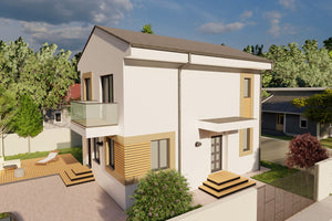 Maison Ossature Métallique Moderne Avec Balcon 137-107 -  image facade moderne maison 03 thumbnail
